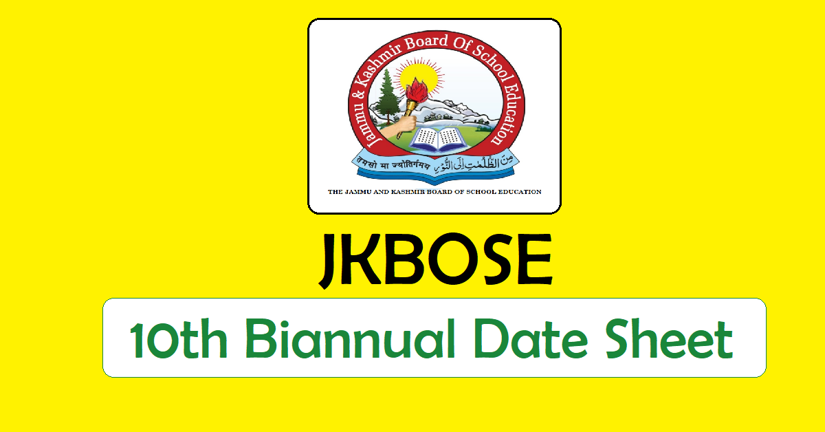 JKBOSE 10th Biannual Date Sheet