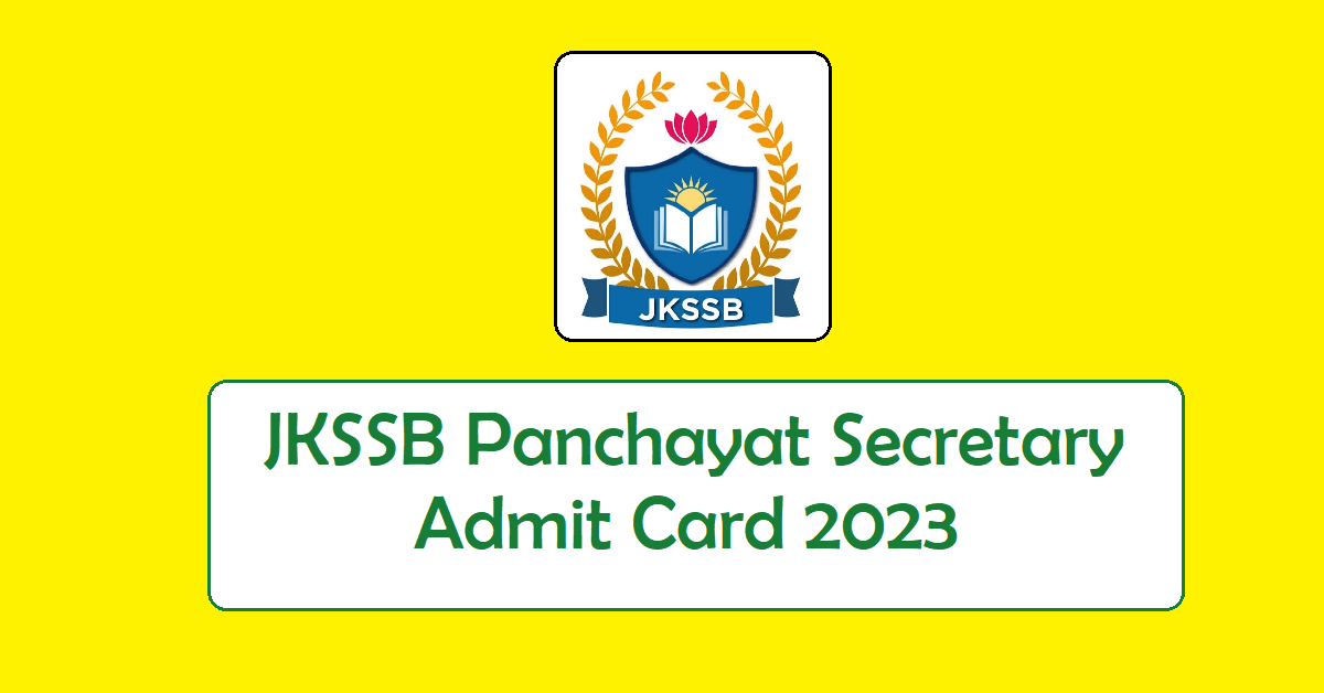 JKSSB Panchayat Secretary Admit Card 2023